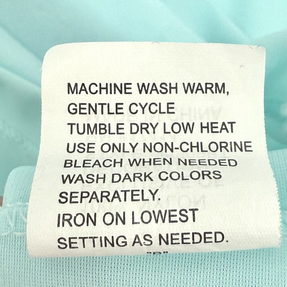 Miss Elaine Nylon Robe Sz Large Aqua Blue Button Front Housecoat Cottagecore VTG - Picture 6 of 8